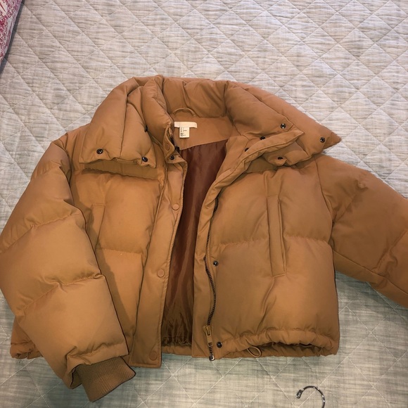 camel puffer jacket